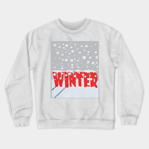 Winter scene with snow track Crewneck Sweatshirt by robelf